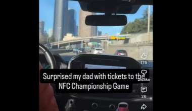Son surprises Dad with tickets to NFC Championship Game 🎉💙