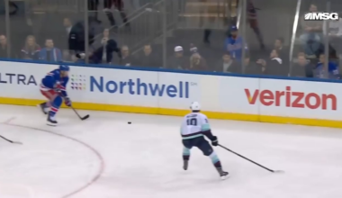 JT Miller Gets Steam Rolled by His Own Player Braden Schneider