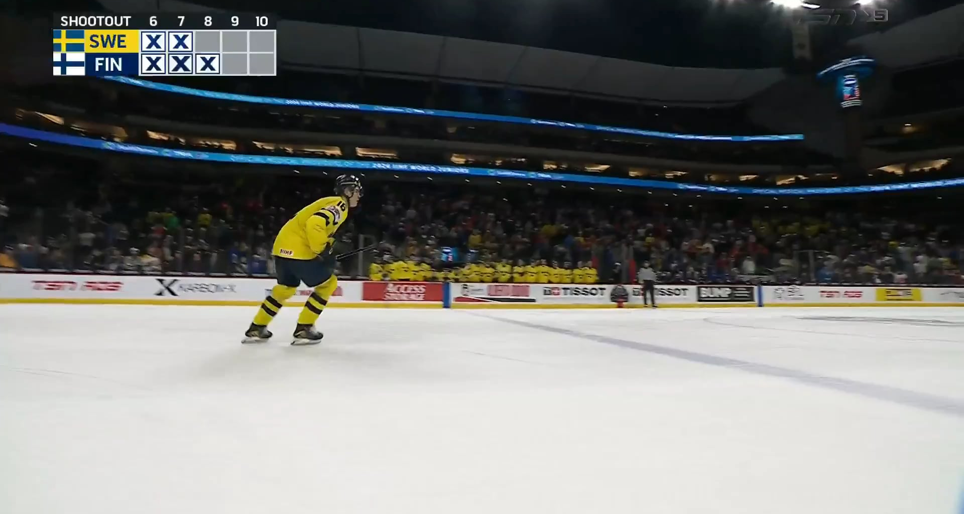 Anton Frondell with the shootout winner to send Team Sweden to the gold medal game in the 2026 IIHF World Junior Championship