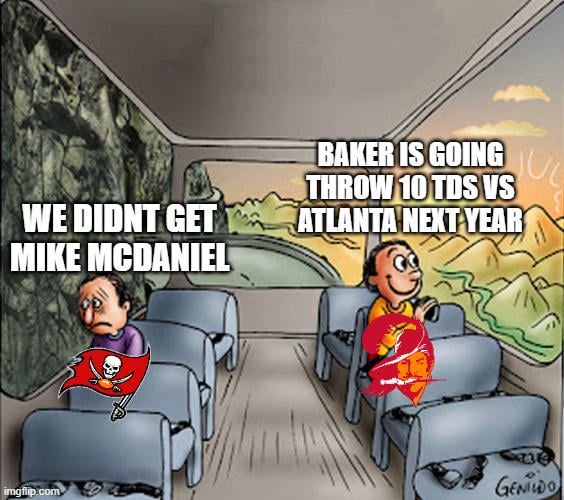 I love Baker's Tweet, also screw you Chargers! Apparently McDaniel wife from the area...