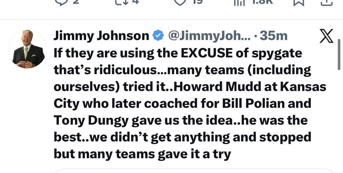 I love Jimmy Johnson
