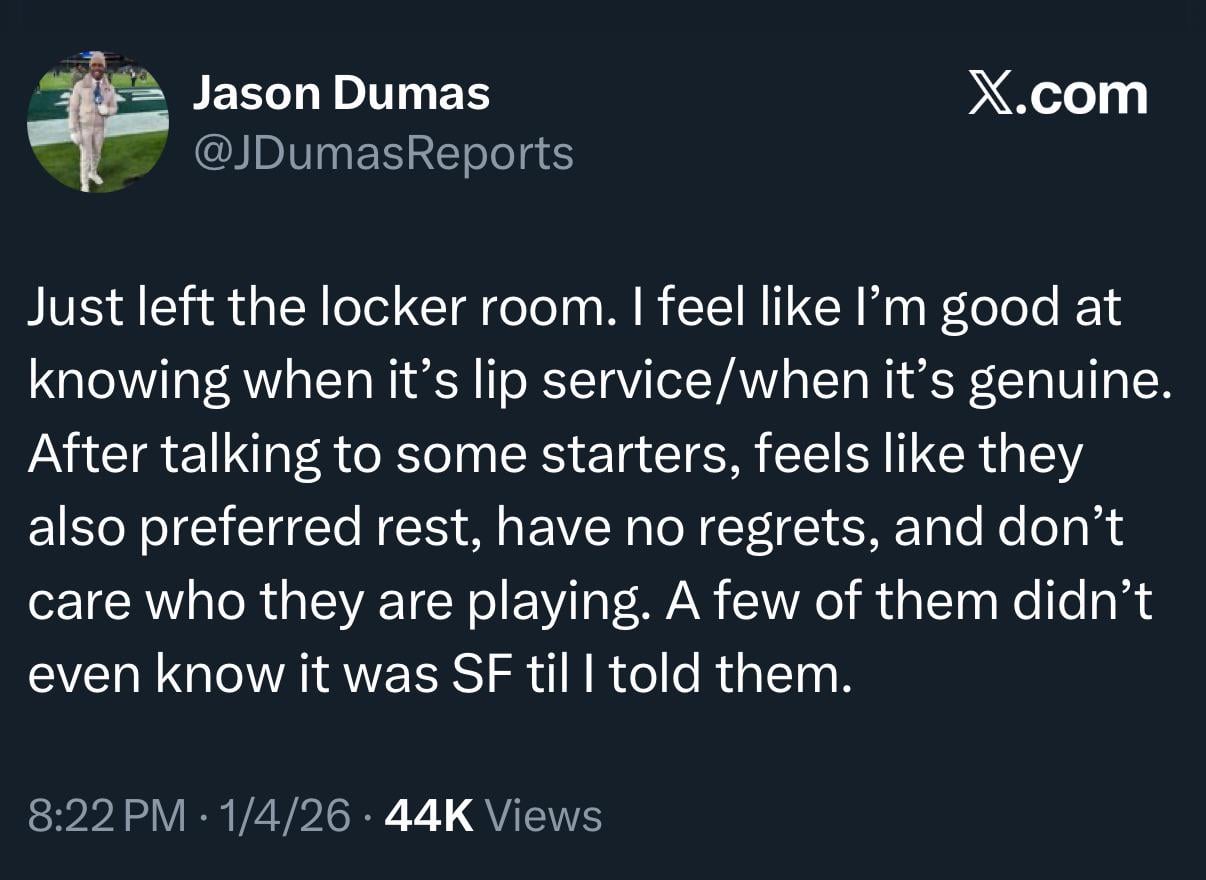 [Jason Dumas] Eagles starters preferred resting and don’t care who they play