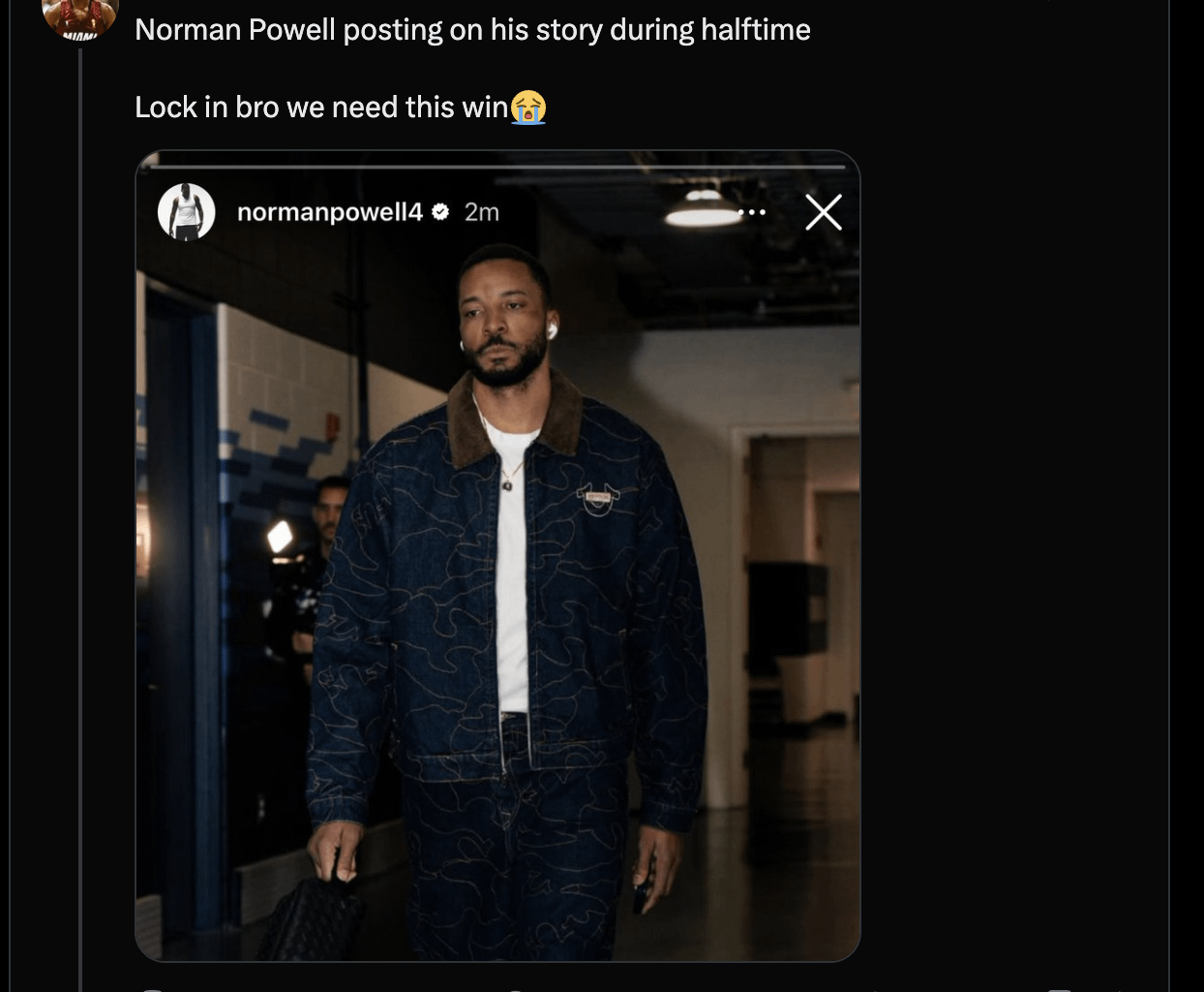 What do players usually do at halftime if some are posting on IG?