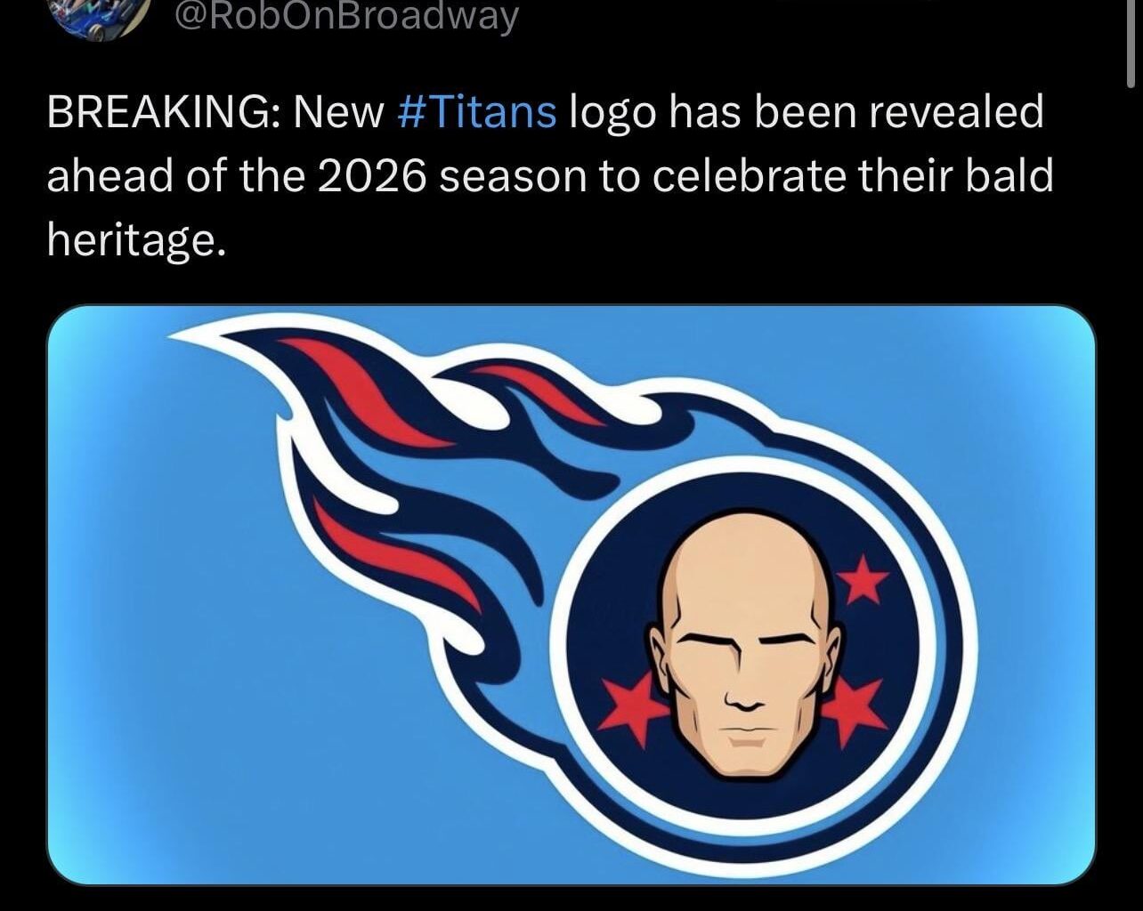 [Greenlaw] BREAKING: New #Titans logo has been revealed ahead of the 2026 season to celebrate their bald heritage.