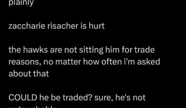 Just a reminder for everyone thinking about the injuries