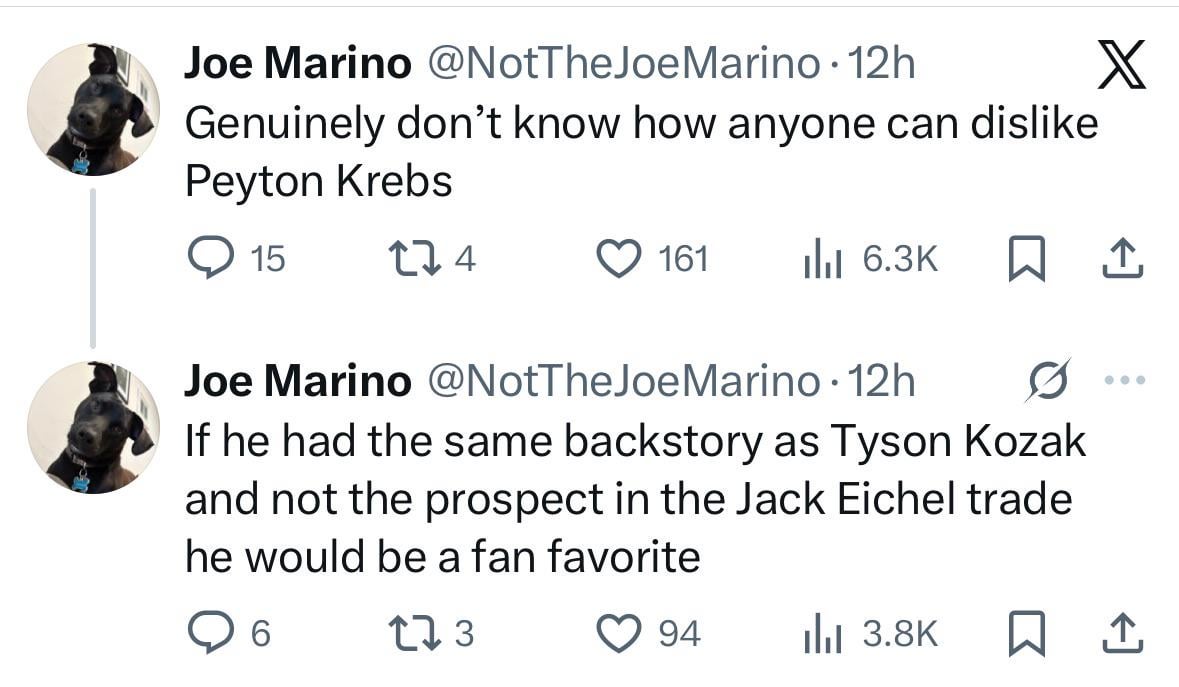 Genuinely don’t know how anyone can dislike Peyton Krebs