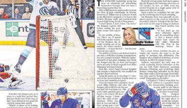 Today's New York Post regarding the Rangers