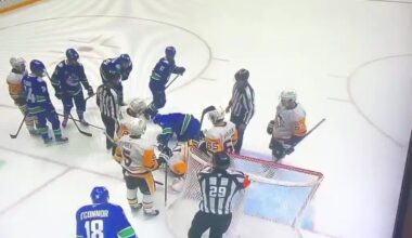 Geno Malkin got his shoulder bumped on the bench and collapsed in pain. A shoulder injury kept 71 out 15 games earlier this season