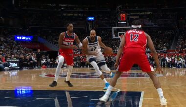 Rudy "Dribble God" Gobert takes Alex Sarr from the 3pt line