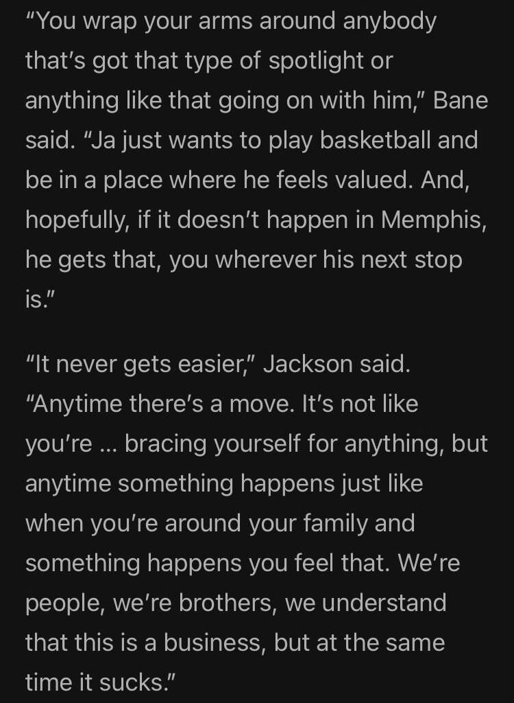 Interesting quote from Des this morning concerning Ja