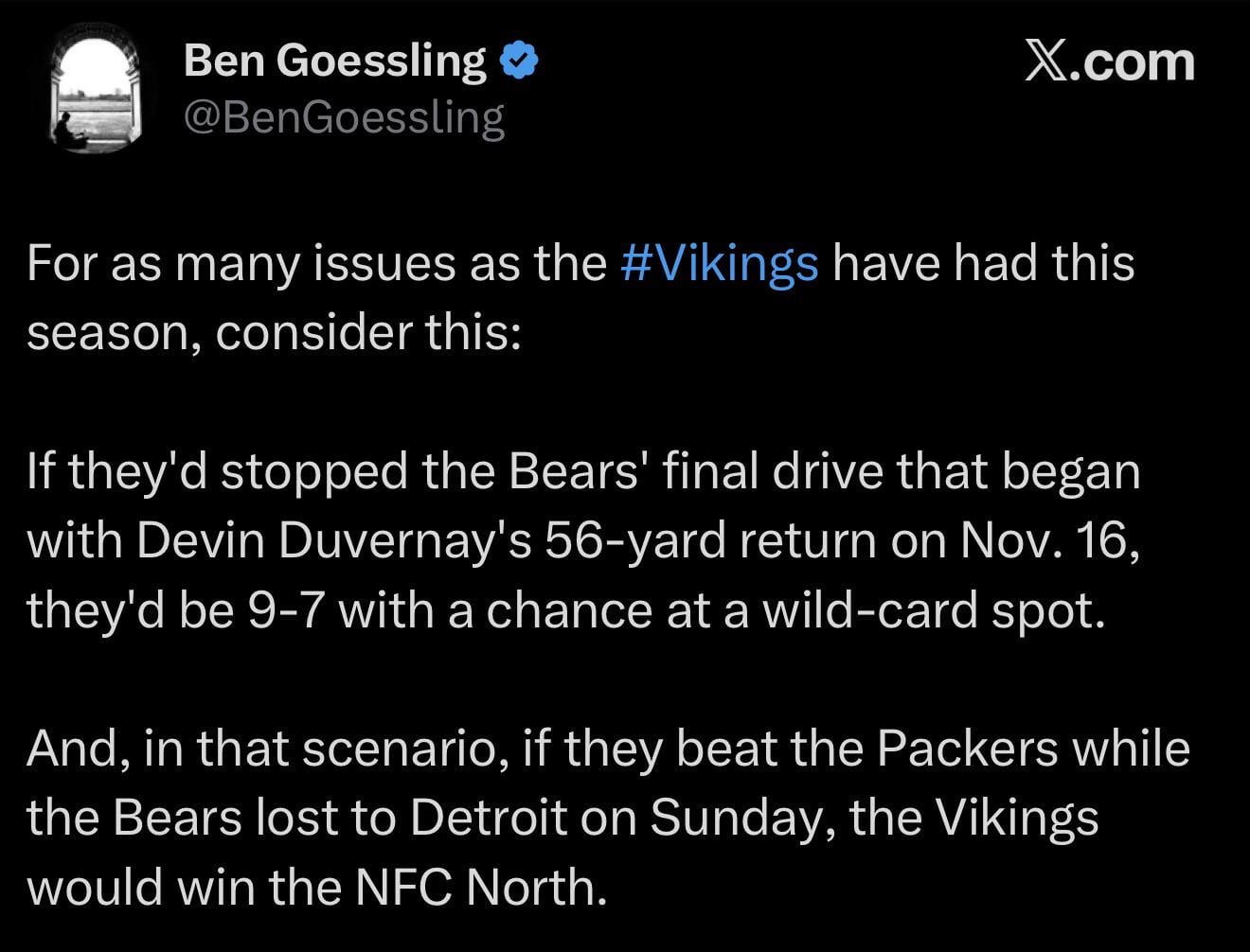 As long as those cocky ass Packers  don't win the Division, I don't care
