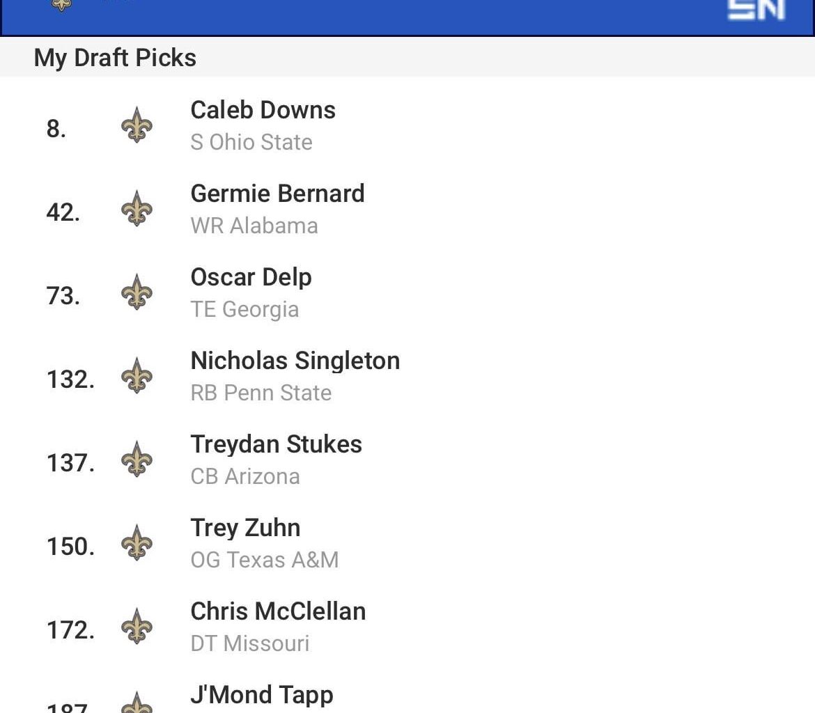 Mock Draft that helps Shough