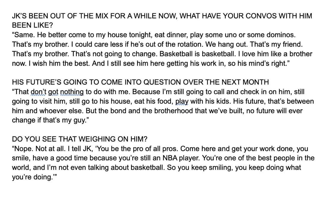 Jimmy seems to be the only vet who truly cares about Kuminga