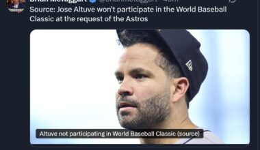 Jose Altuve won't participate in the World Baseball Classic at the request of the Astros