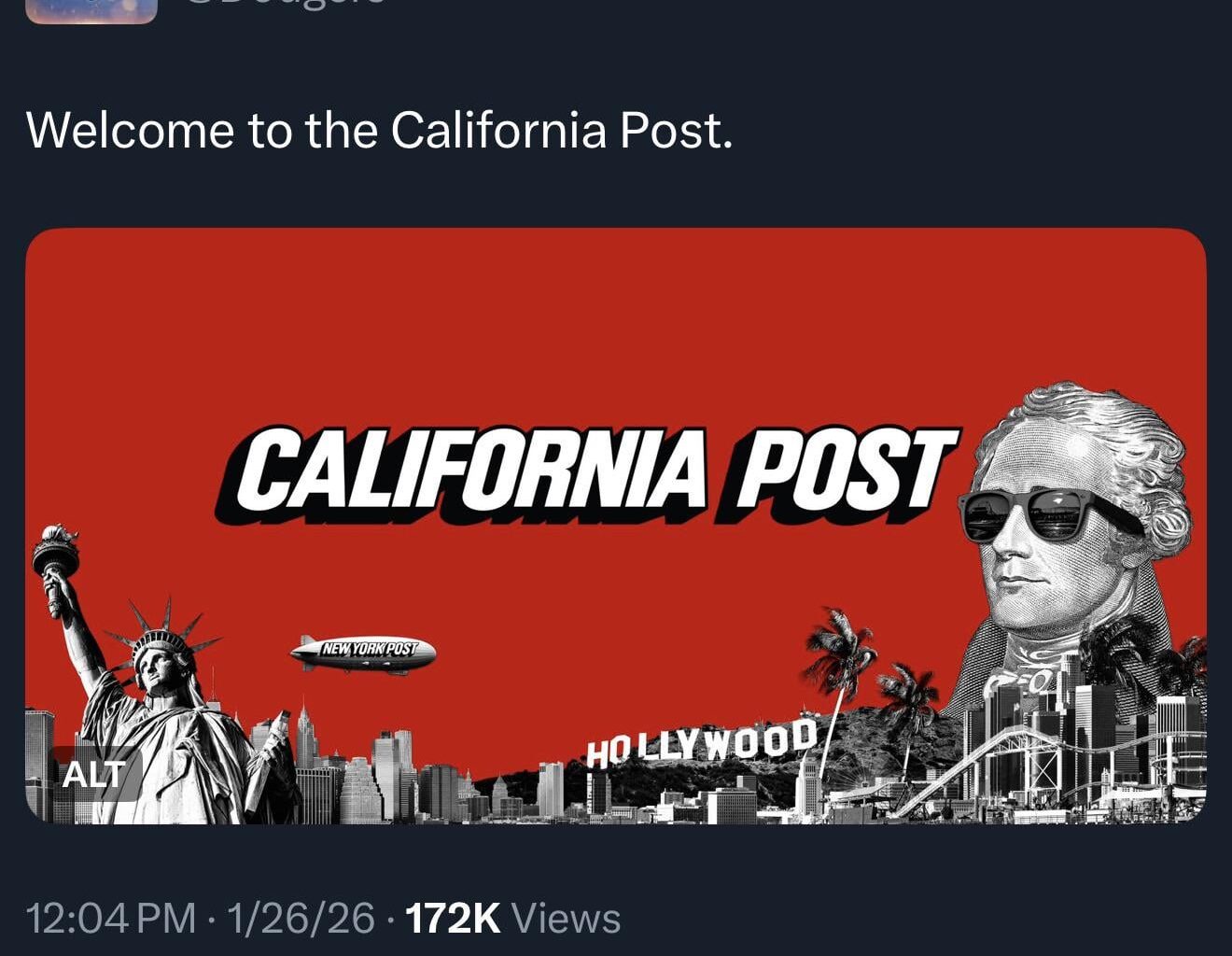 The Dodgers are doing online marketing for Rupert Murdoch’s new media outlet, the California Post