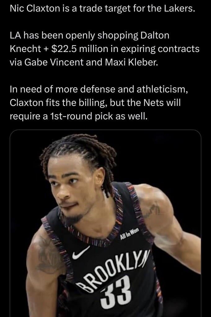 Lakers trade target: nic claxton