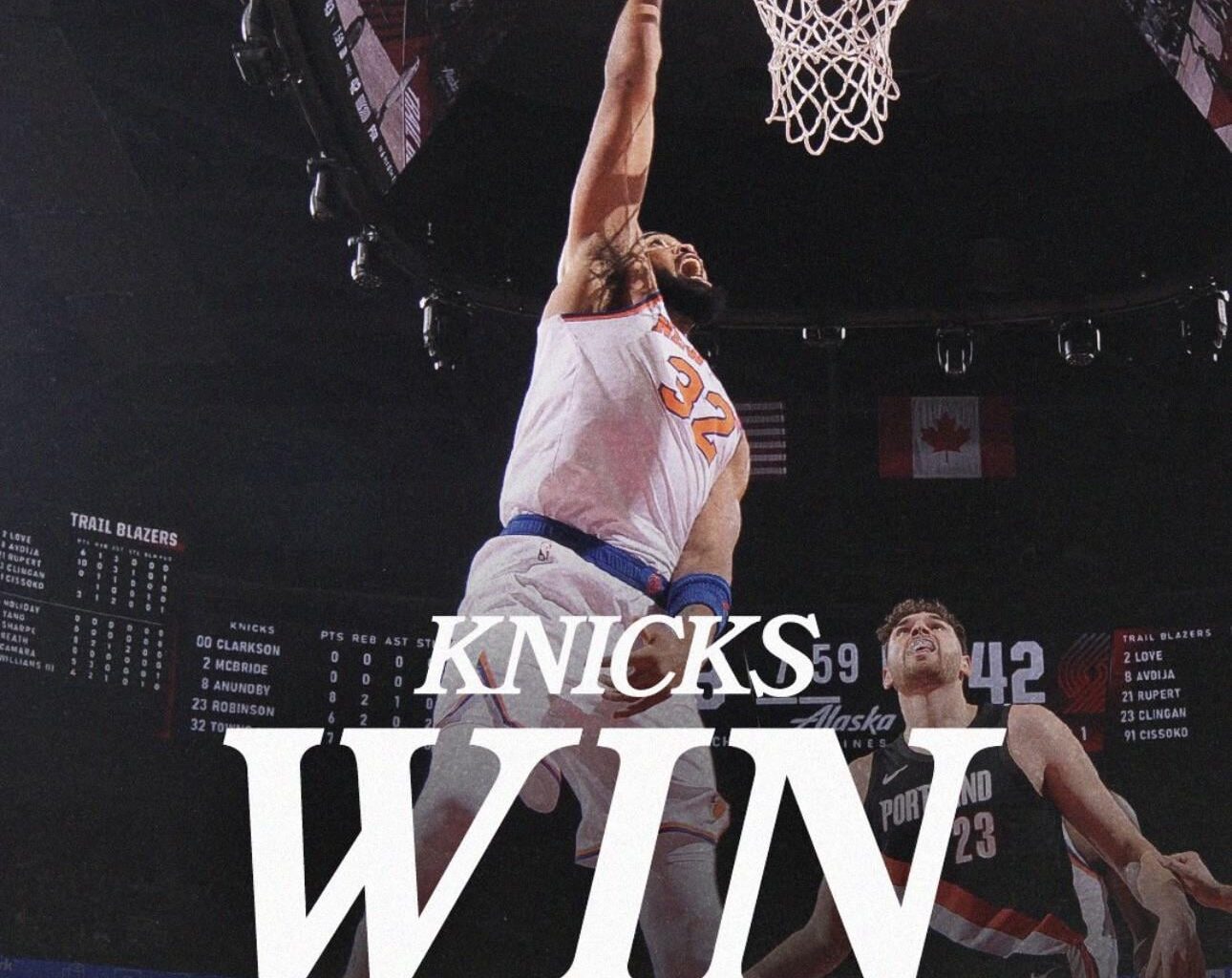 Knicks Win poster! We’re back on track as Josh Hart returns😎🧨🏆