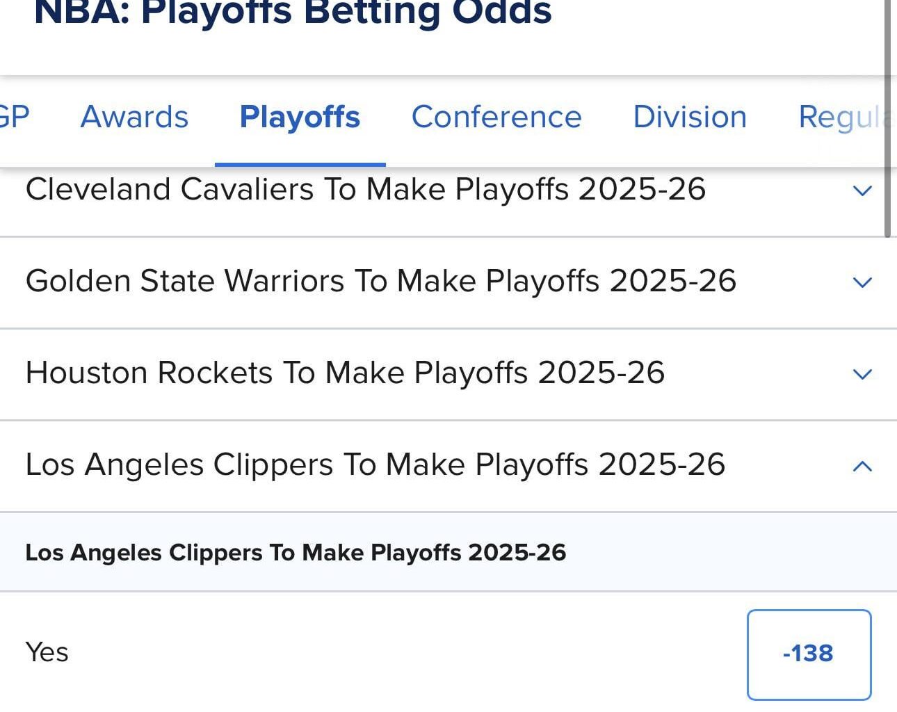 Astonishingly, we are now currently favored to make the playoffs.
