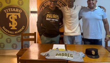 [Romero] Venezuelan RHP Joel Duarte has officially signed with the San Diego Padres for $150,000 bonus. One of the Dark Horses of the class, featuring a fastball in 97–98 mph with plenty of upside. Scouted by Luis Prieto, who has spent 18 years working in Venezuela for the Padres.