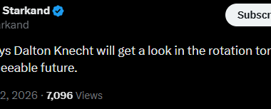 JJ says Dalton Knecht will get a look in the rotation tonight and for the foreseeable future