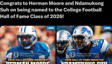 Congrats to Herman Moore and Ndamukong Suh on being named to the College Football Hall of Fame Class of 2026!