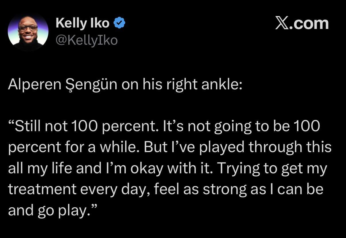 Alperen on his latest injury: