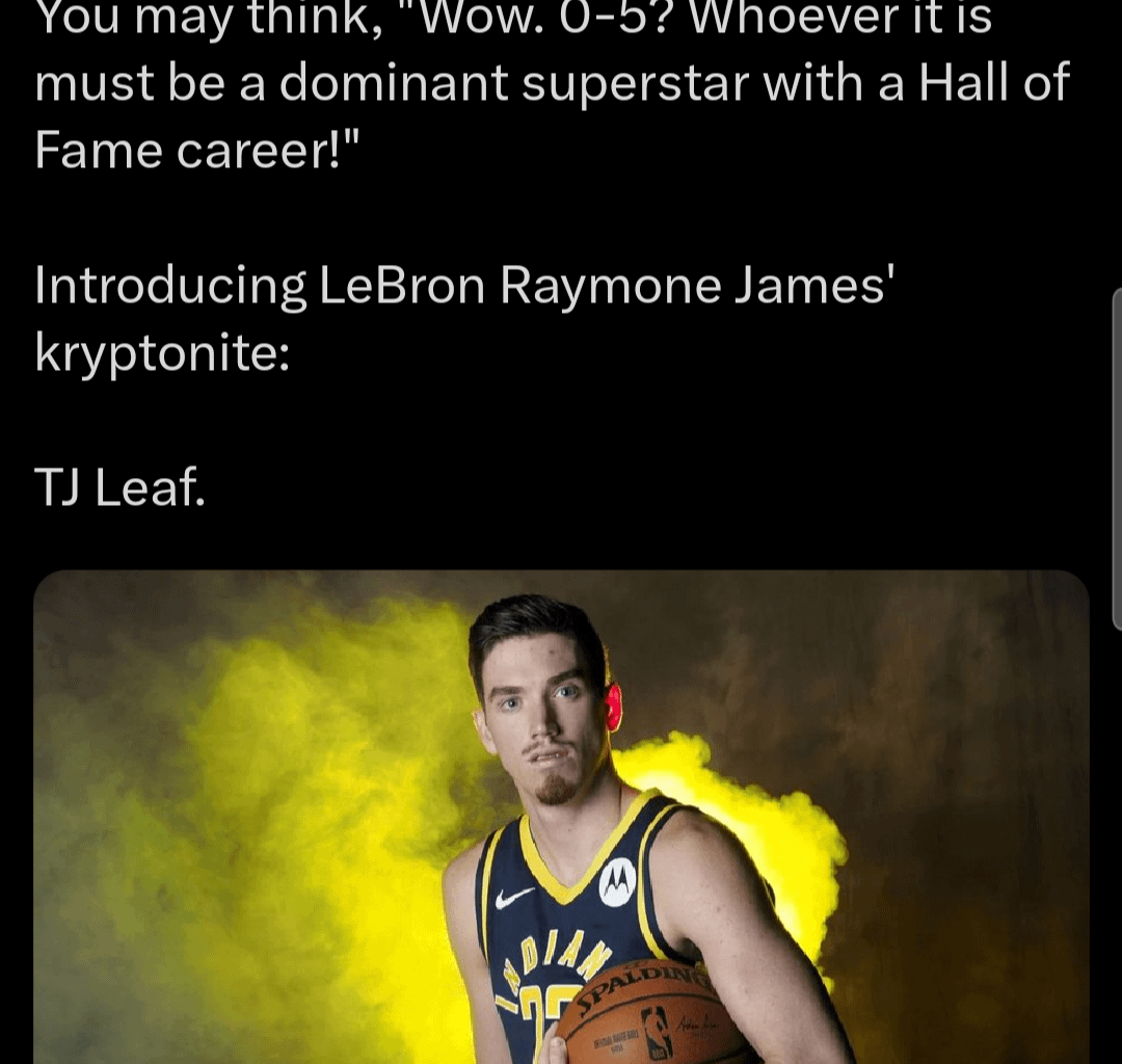 I thought TJ Leaf was the WOAT but he's actually the GOAT