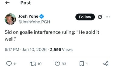 Sid calls out the goalie interference call.