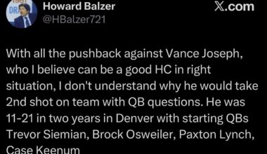 There's no way we're running with the narrative that VANCE JOSEPH is too good for us