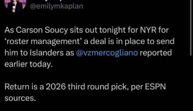 [Kaplan] Islanders sending back a 2026 3rd round pick for Soucy