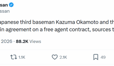 Okamoto to the Blue Jays