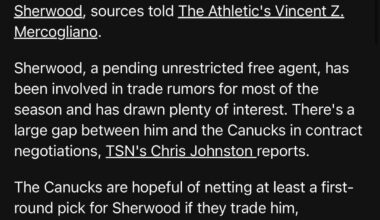 Rangers going after Sherwood (Per: The Score)