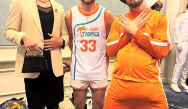 Shough cosplaying as Gayle Benson