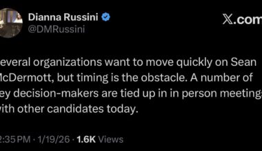 Per Russini, several teams want to move quickly on McDermott but some are “tied up in in-person meetings” with other HC candidates 🤔