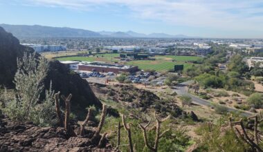 Zoom in, waaay in. Hiked to the top of the Buttes in Tempe and spotted our boys getting some early work in!