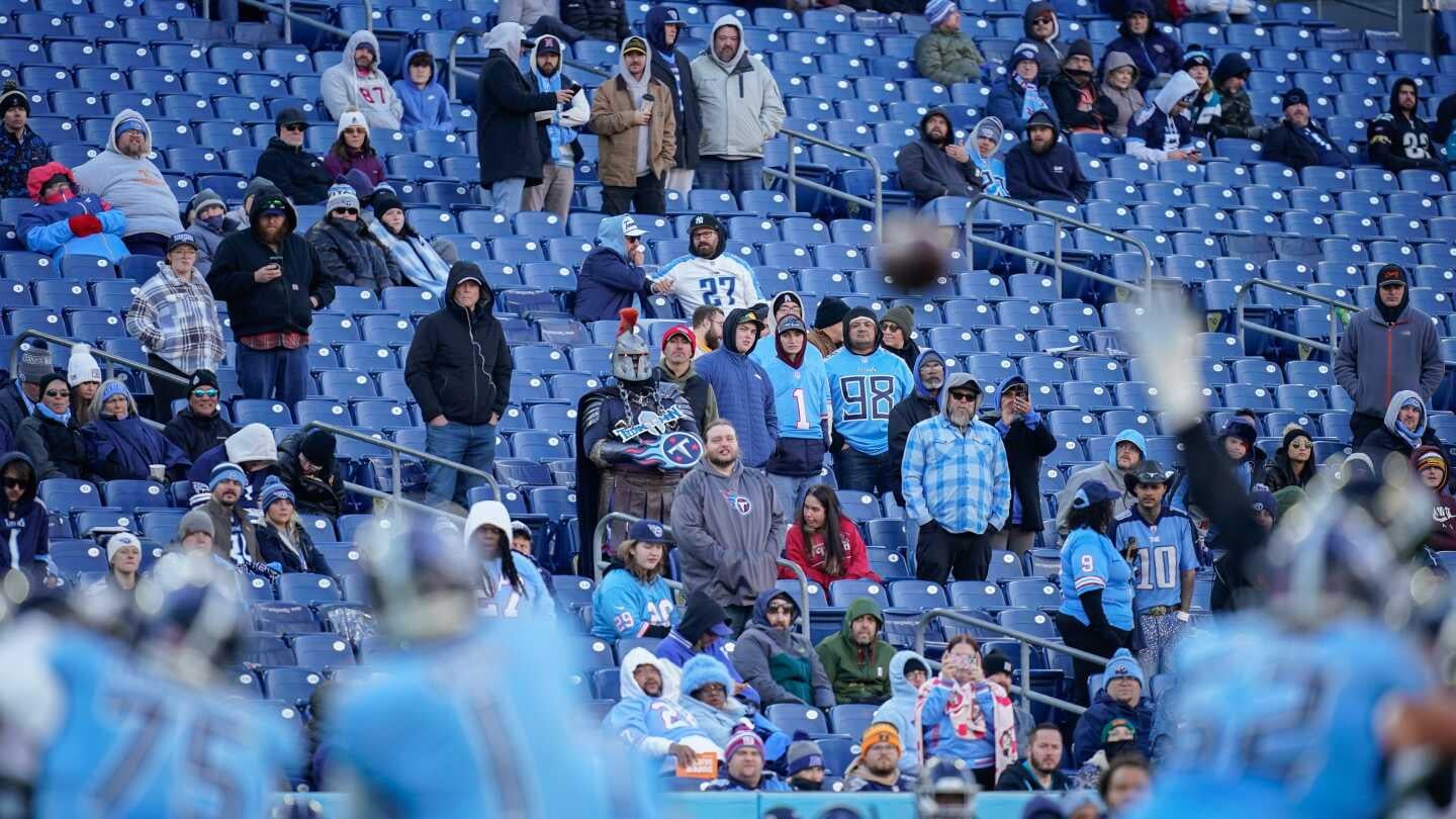 Fueled in part by a 9.1-percent drop in Tennessee, NFL attendance drops by 0.8 percent, to an average per game of 69,055.