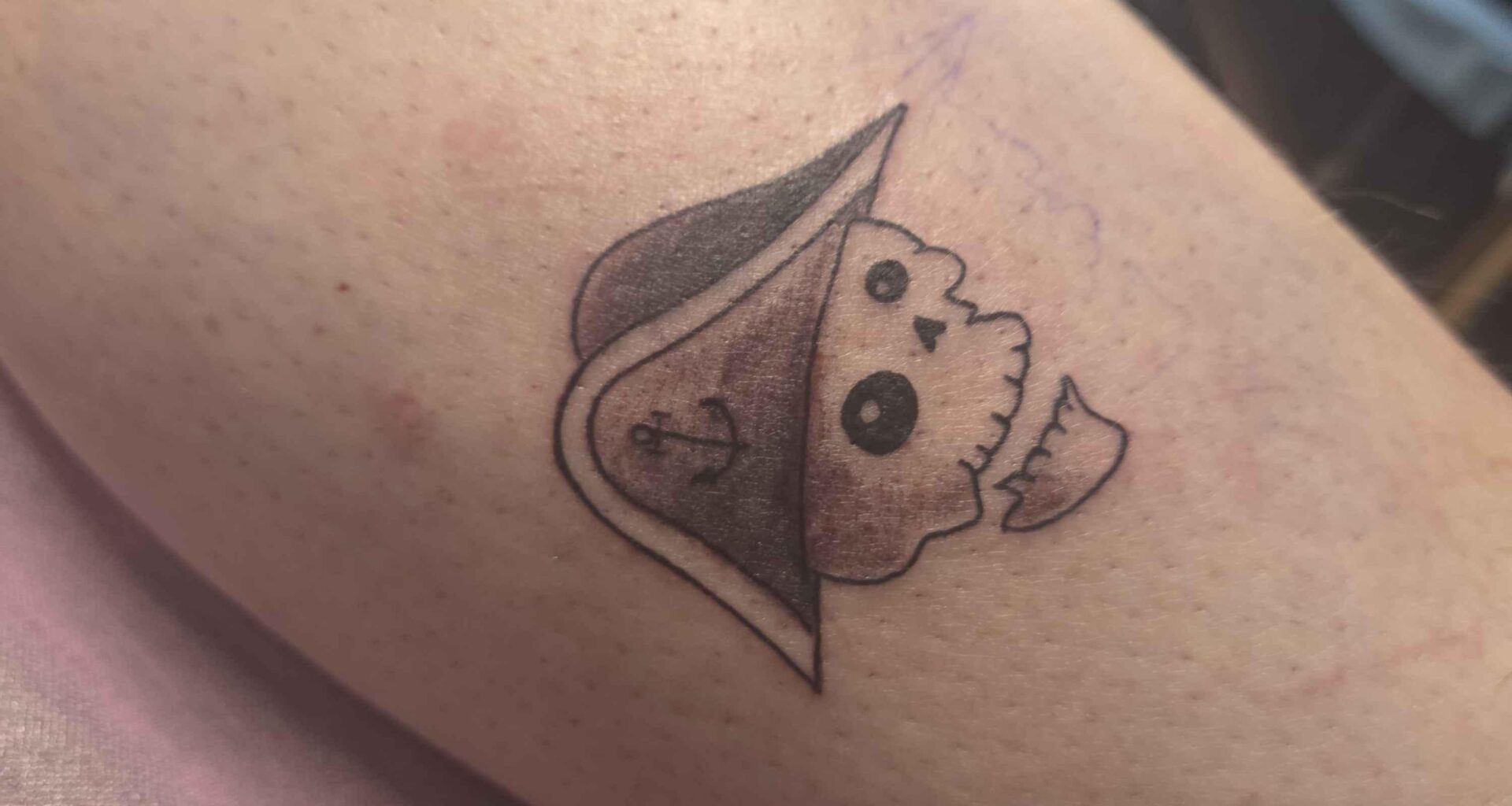 Had this done in the middle of the game last night, right outside the visitor's locker room