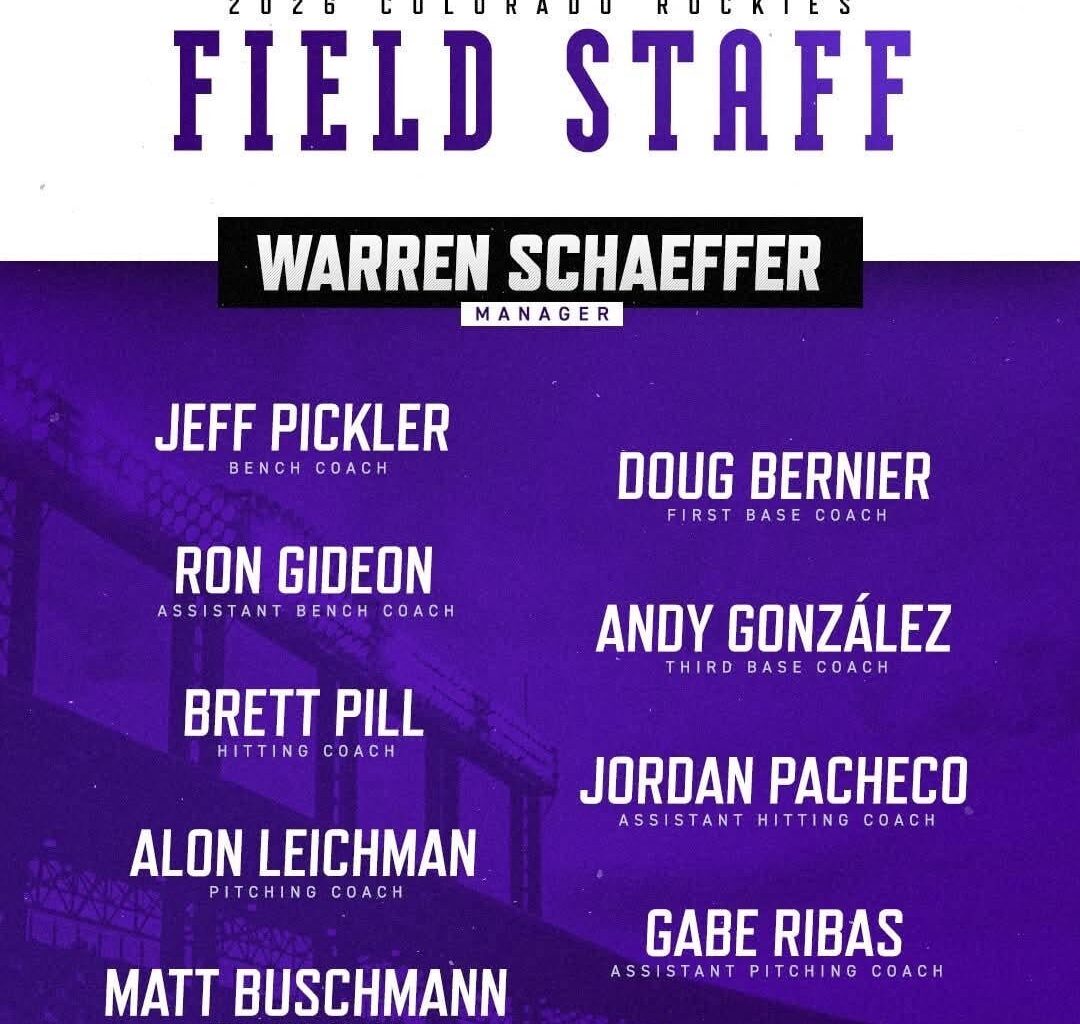 Rockies have finalized their field staff for 2026!