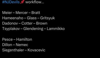 1/31 Morning Skate - Glass is at practice. Hischier game time decision due to illness. Hughes not at morning skate; will get an update from Sheldon Keefe after skate.
