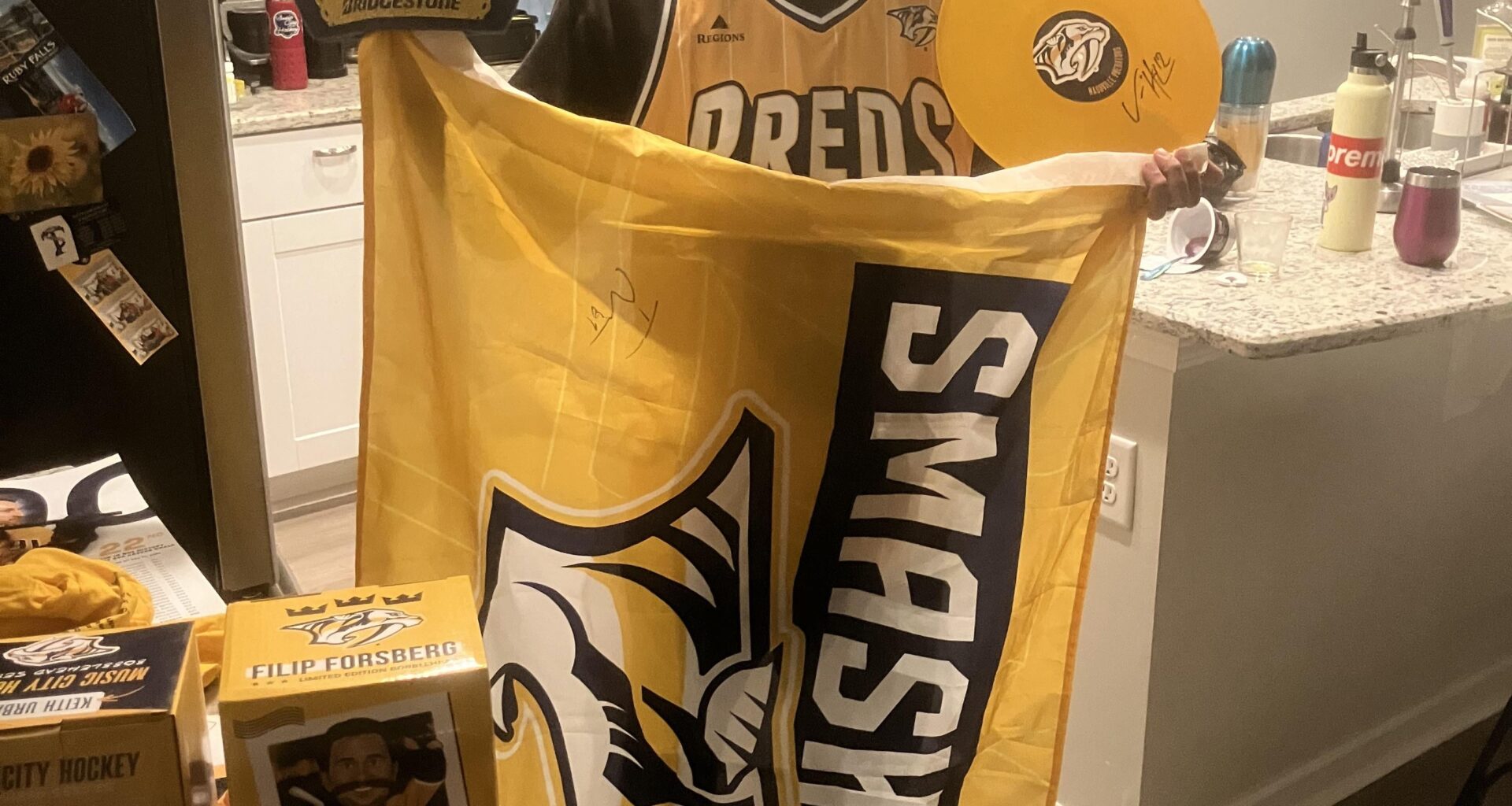 Gifted my friend some of my memorabilia and merch only if he promised to try to start following the preds.