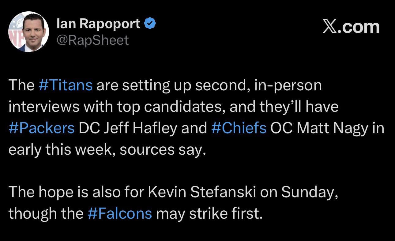 Jeff Hafley and Matt Nagy to be brought in for 2nd interviews