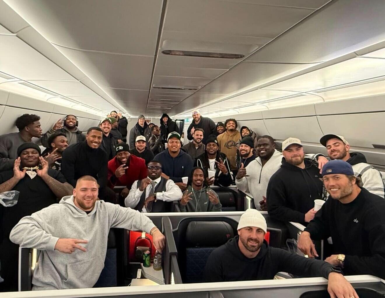 After the Win in Chicago On the Plane