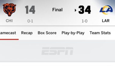 Last time the Rams played the Bears on Sunday Night Football. . .