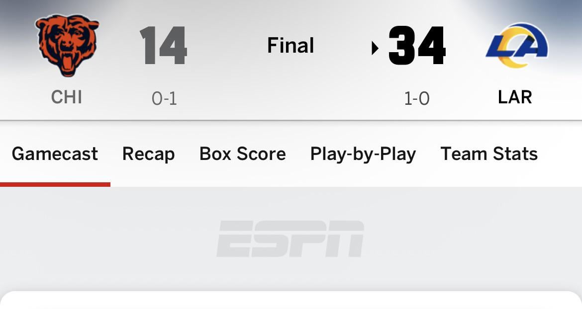 Last time the Rams played the Bears on Sunday Night Football. . .