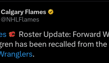 Stromgren recalled from the Wranglers!