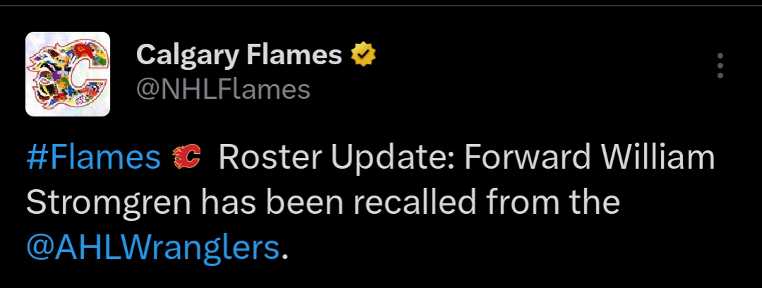 Stromgren recalled from the Wranglers!