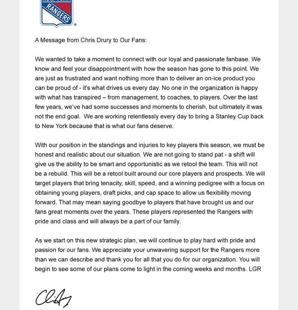 The Rangers are entering a retool