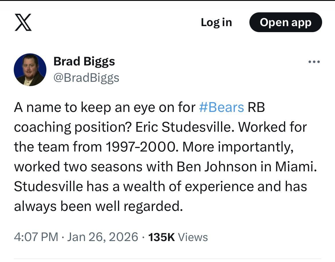 [Brad Biggs] Eric Studesville as possible RB coach