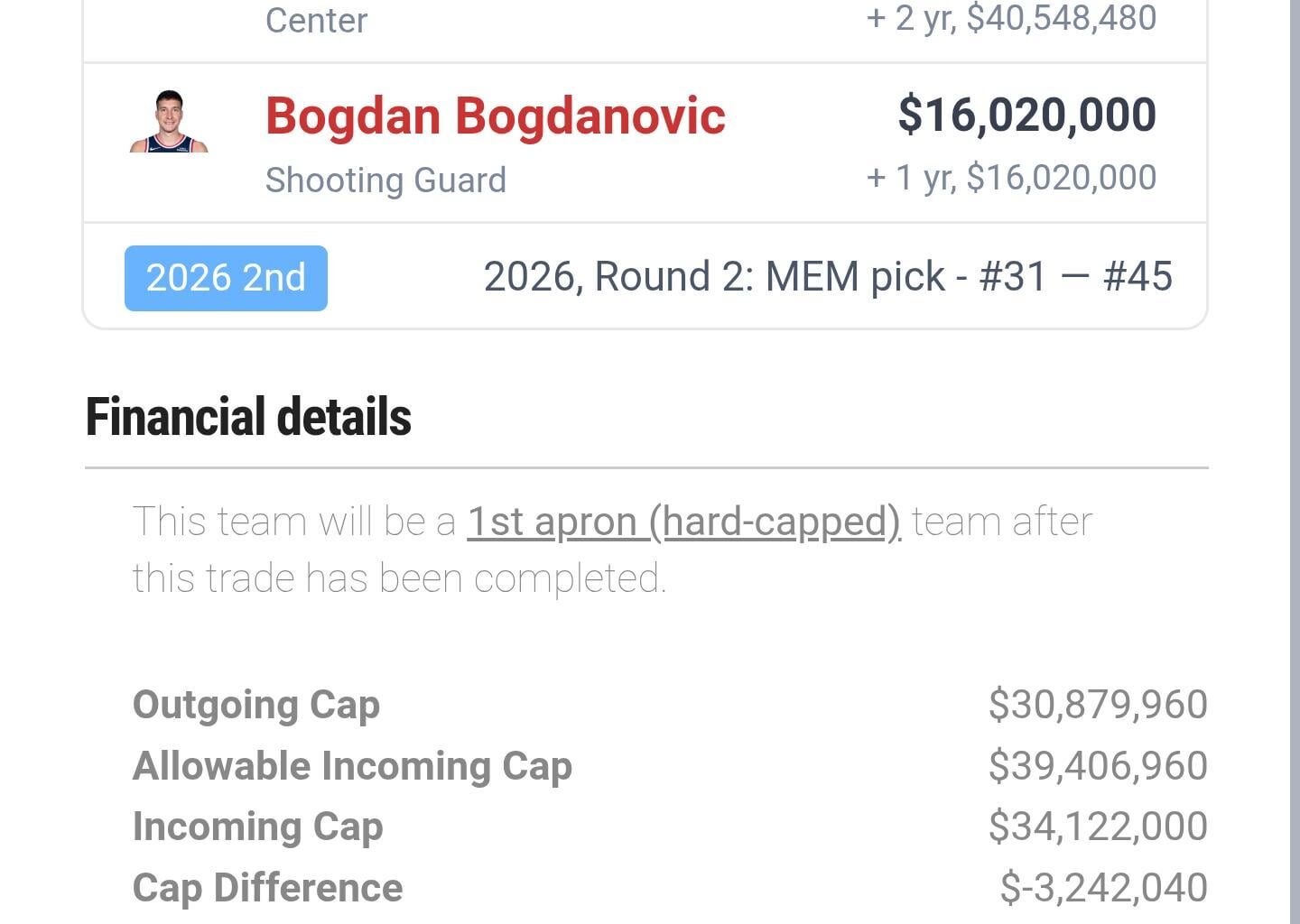 would it be a good trade for us?