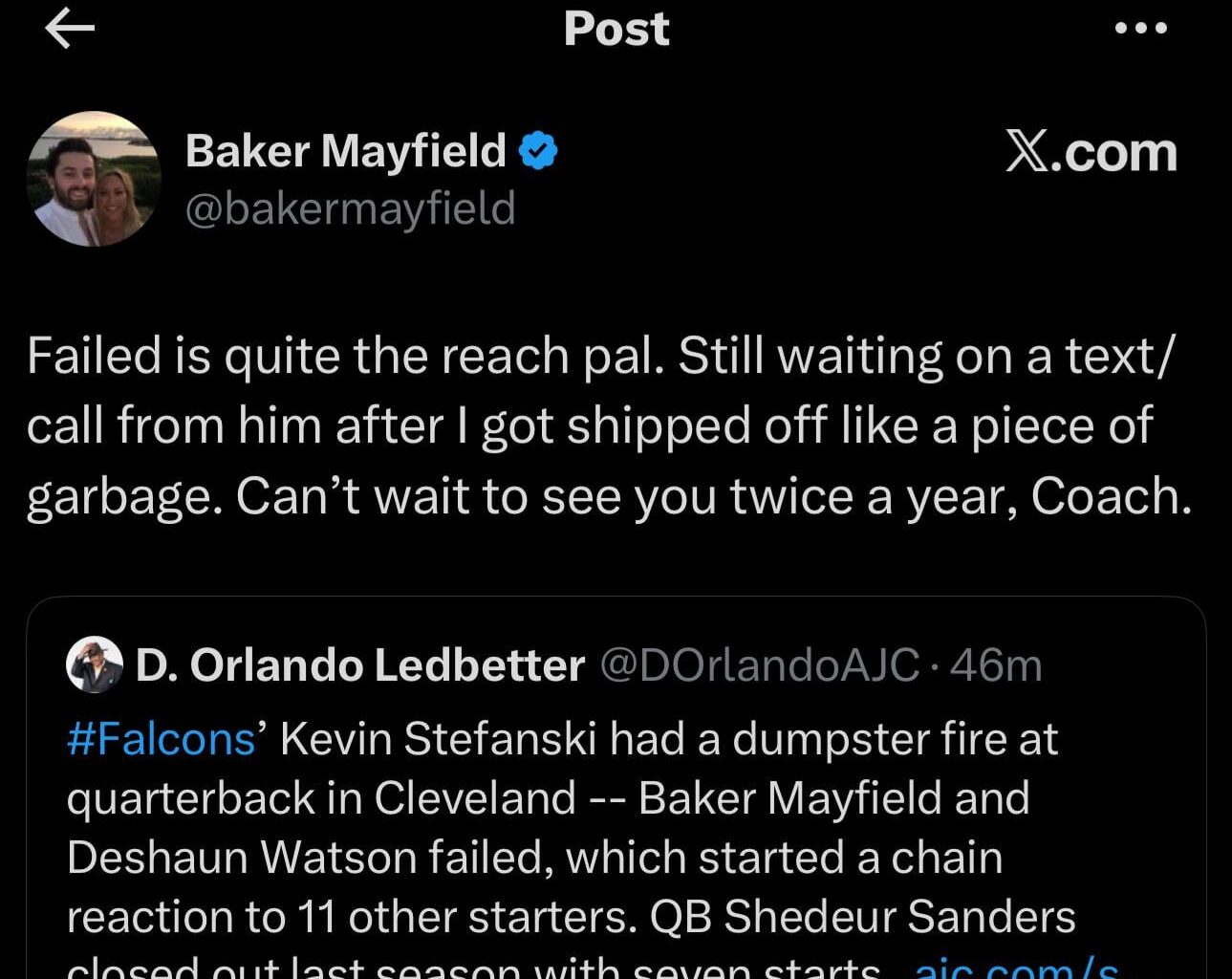 [Baker Mayfield] This Divison is the gift that keeps on giving